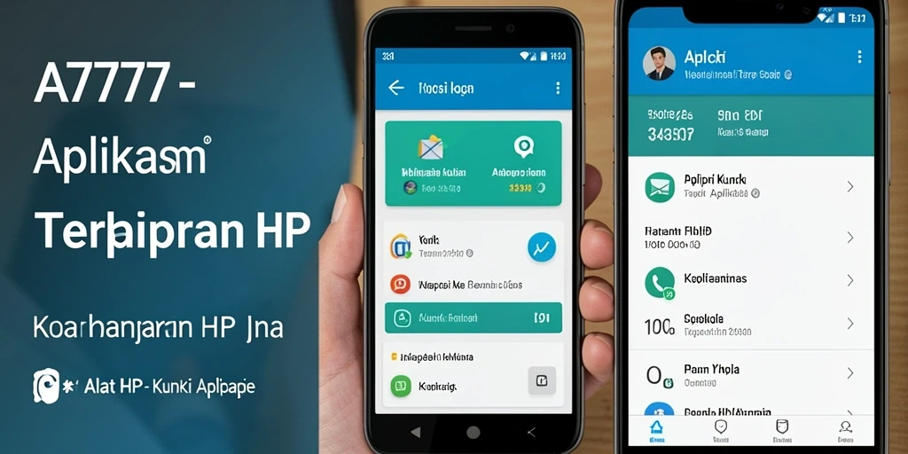 Antarmuka utama A7777 yang menampilkan opsi kunci aplikasi.