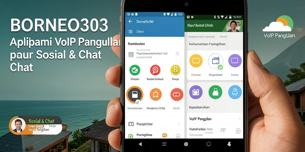 Antarmuka pengguna BORNEO303 dengan fitur VoIP Panggilan yang menarik.