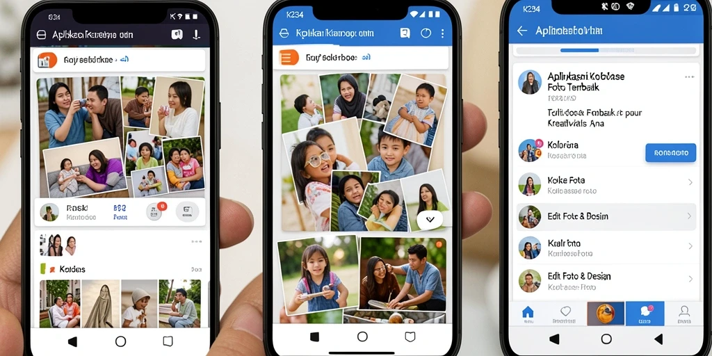 Tampilan antarmuka K234 yang user-friendly untuk kolase foto.