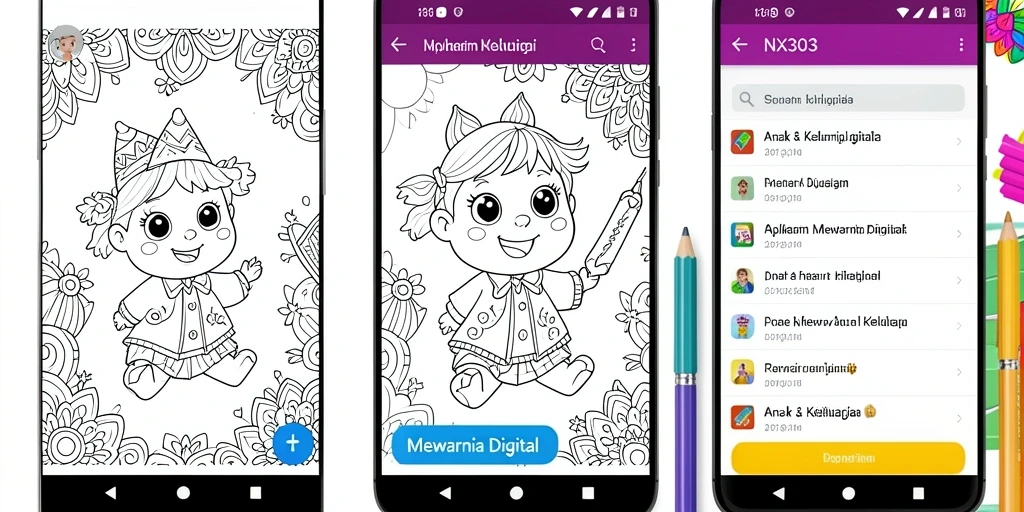 Antarmuka NX303 saat mewarnai dengan berbagai pilihan warna.
