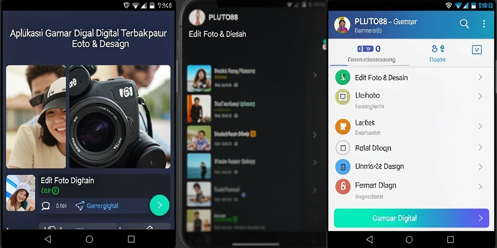Antarmuka PLUTO88 menampilkan berbagai fitur editing yang mudah diakses.