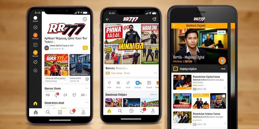 Antarmuka RR777 yang menarik dan informatif untuk Majalah Digital.